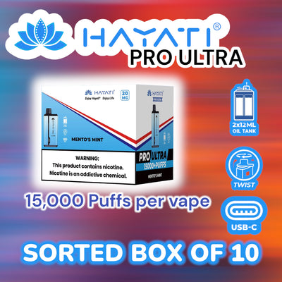 Hayati Pro Ultra 15,000 Sorted box of 10