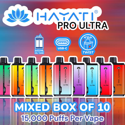 Hayati Pro Ultra 15,000 Mixed Box Of 10