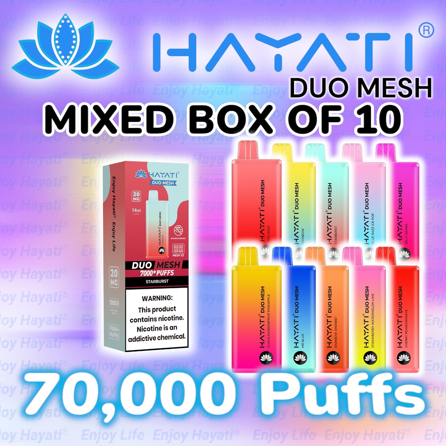 Hayati Duo Mesh 7000 Mixed Box Of 10