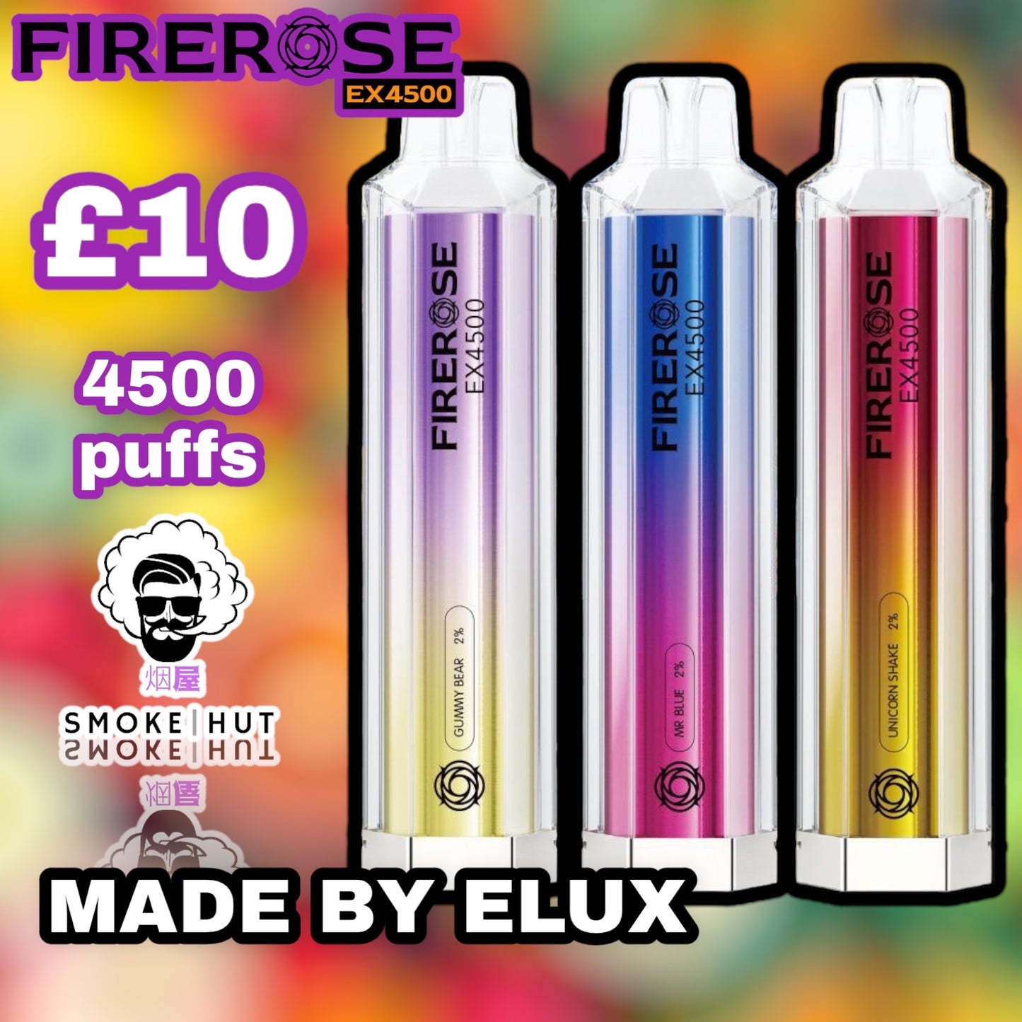 FIREROSE 4500 MADE BY ELUX – Smoke Hut Uk