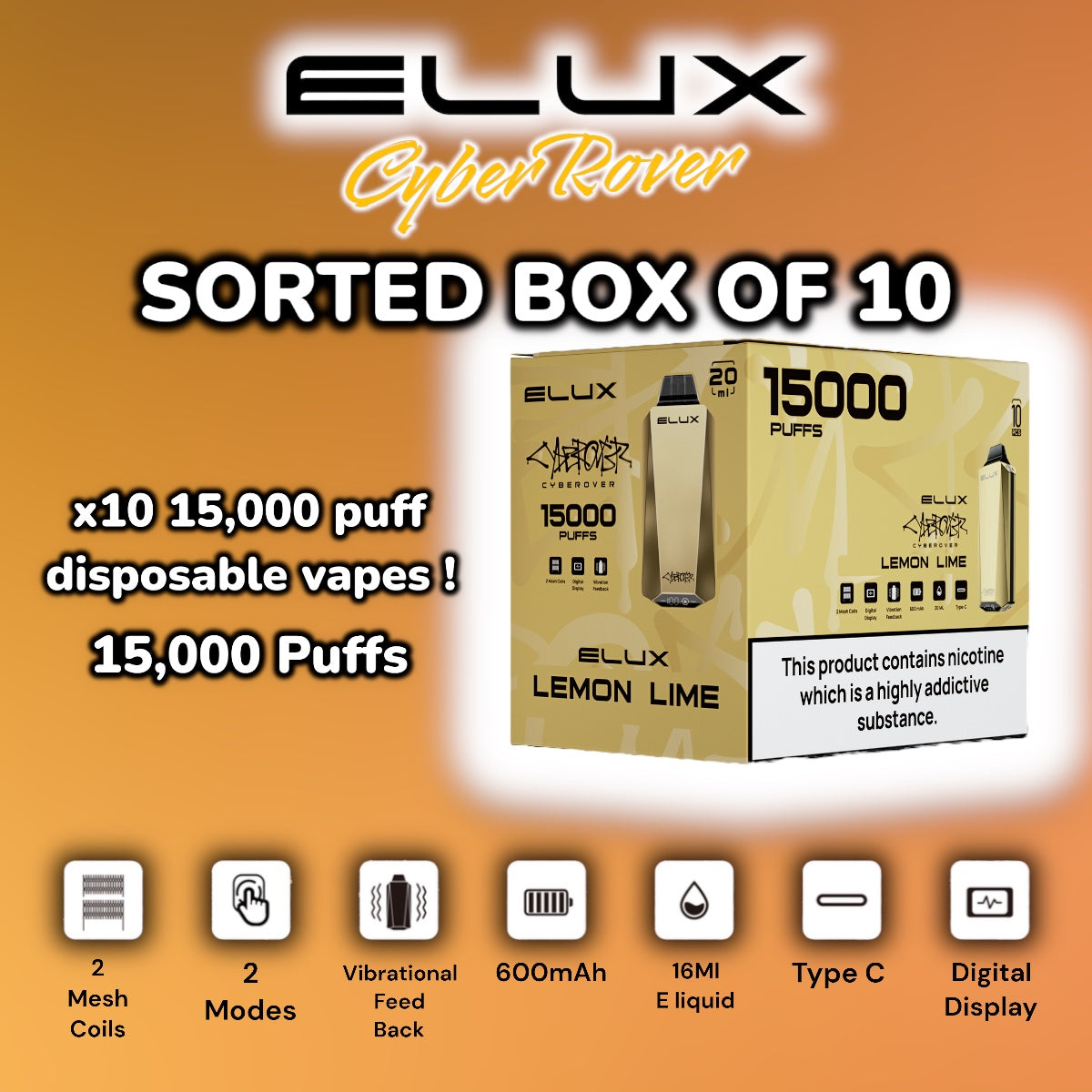 ELUX CyberRover 15,000 SORTED BOX OF 10