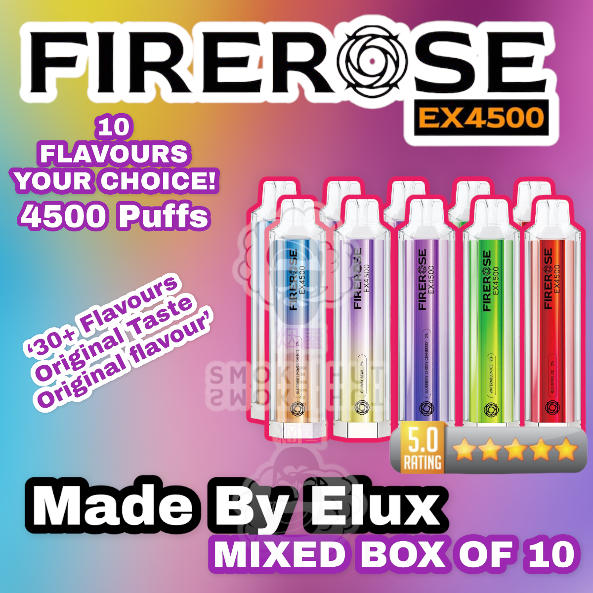 FIREROSE 4500 MIXED BOX OF 10 MADE BY ELUX