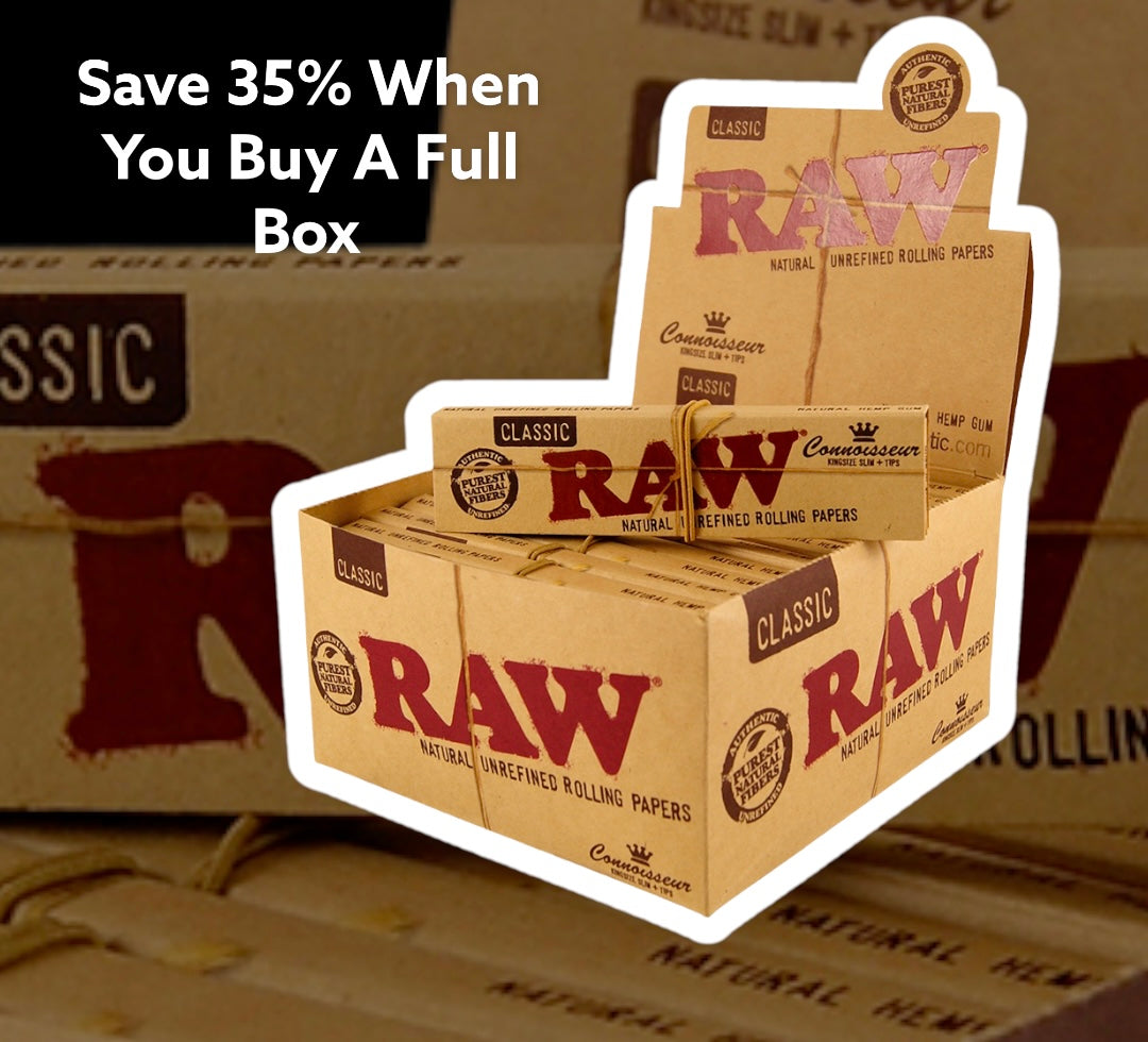 RAW King Size Slim Papers With Roach